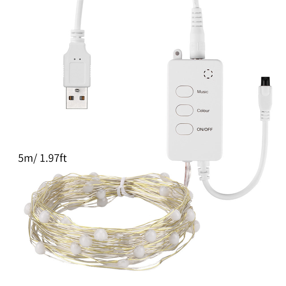 Colorful large particle string lights