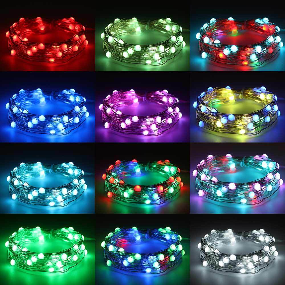 Colorful large particle string lights