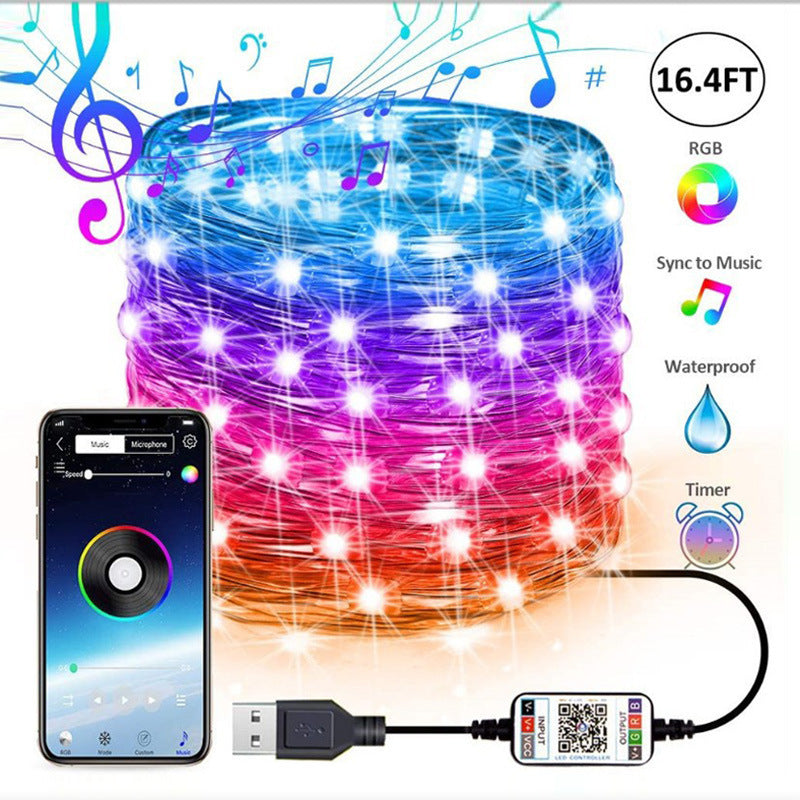 Colorful large particle string lights