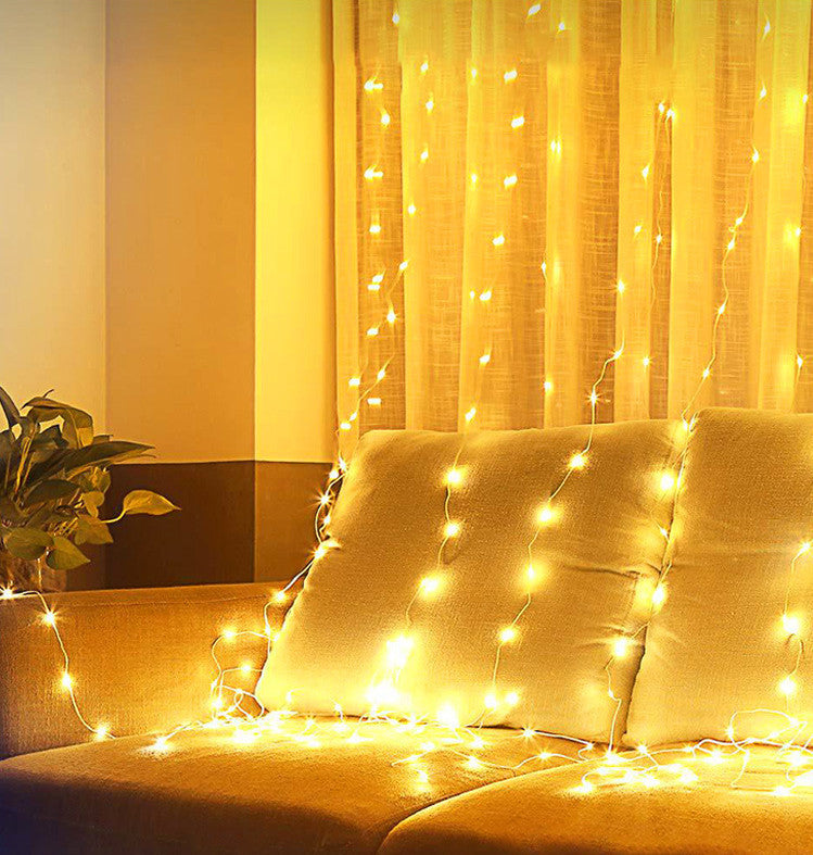 LED Curtain Garland On The Window USB String Lights Remote Control Christmas Decorations For Home Room