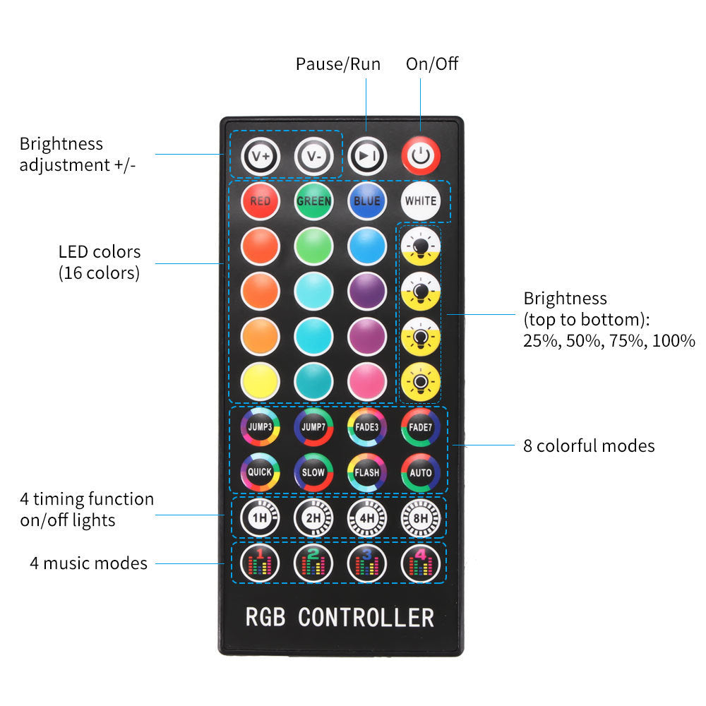Colorful large particle string lights