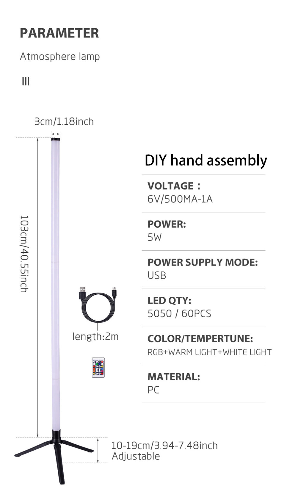 VibeLab Smart RGB Floor Lamp