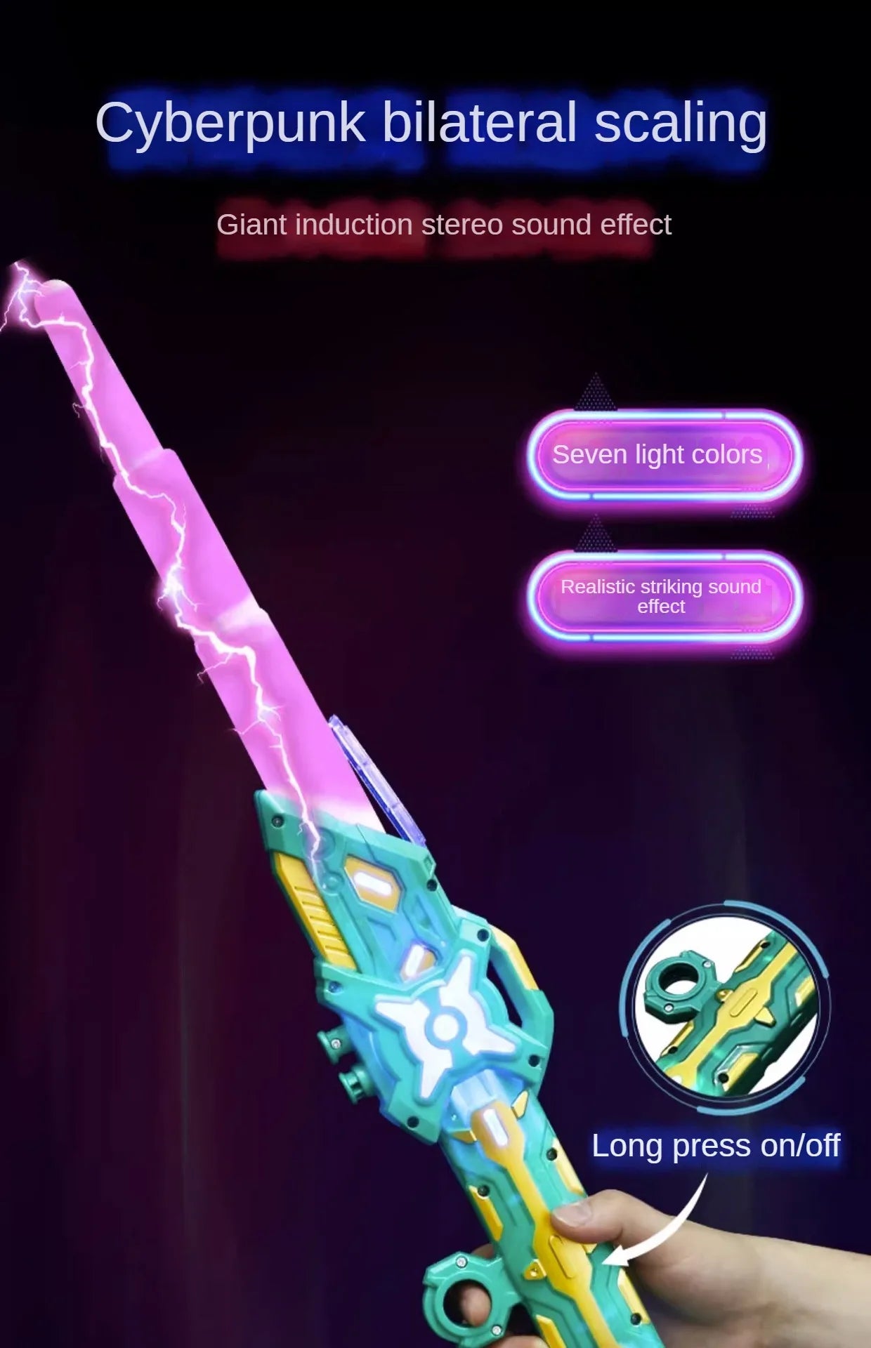 Dual RGB Motion Saber – Rechargeable LED Light FX Stick