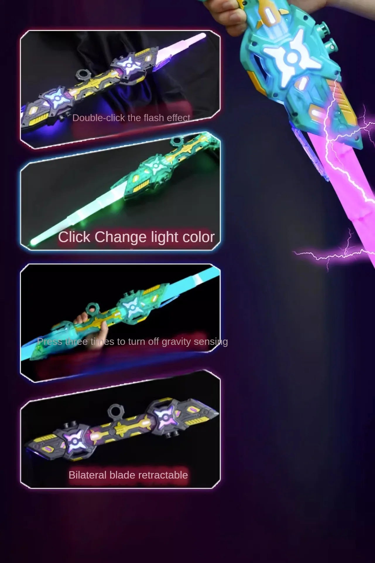 Dual RGB Motion Saber – Rechargeable LED Light FX Stick