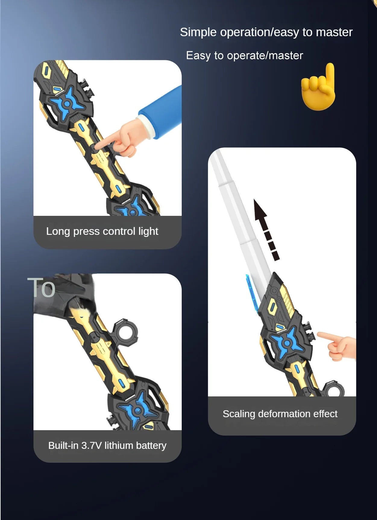 Dual RGB Motion Saber – Rechargeable LED Light FX Stick